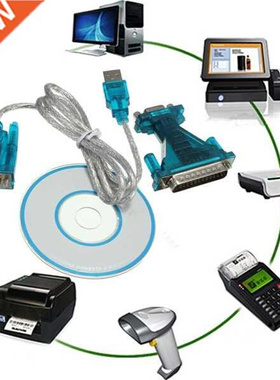 USB 2.0 to 9-Pin Serial RS232 Cable Cord to DB25 Adapter Con