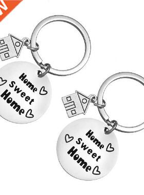 2pcs Keychain Stainless Steel Heart Key Rings Key Holder