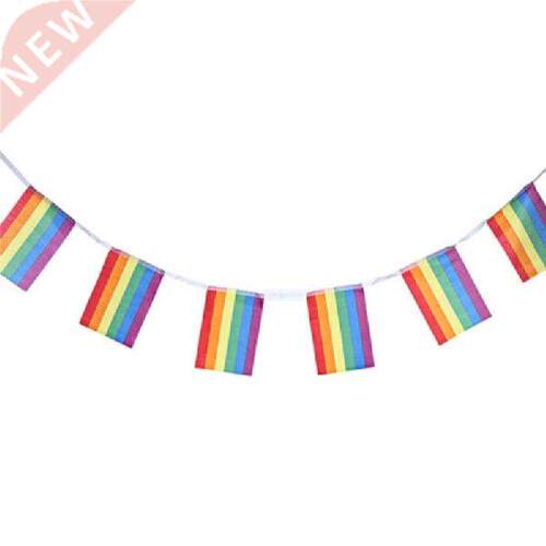 20pcs Rainbow Flag Strings Colorful Rainbow Peace Flags