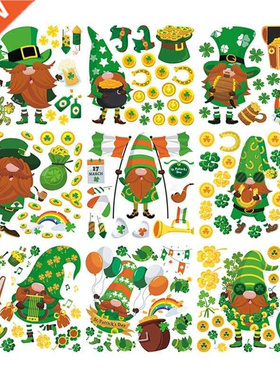 Patrick's Day Wall Stickers Gnome Tomte Window Clings De