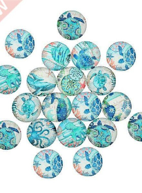 20pcs Glass Cabochon Flatback for Necklace Jewelry