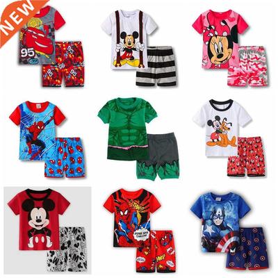 Summer Mickey Pajamas Kids Boys Clothing Sets Children Fashi