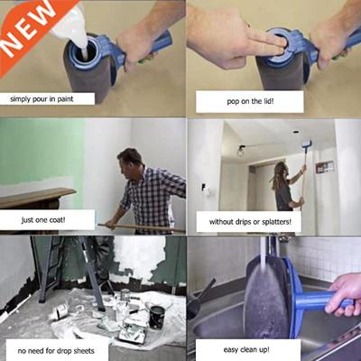 5/8pcs Paint Runner Roller Brush Handle Tool Flocked Edger O