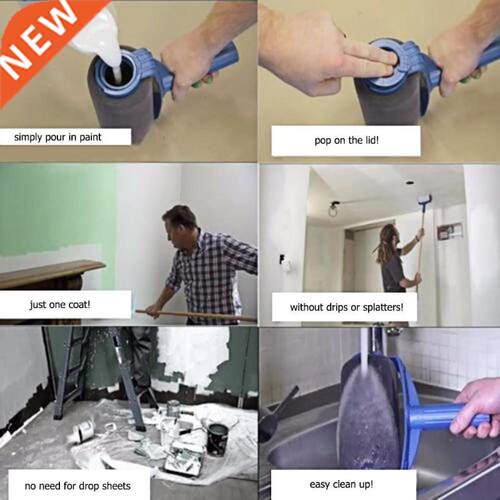 5/8pcs Paint Runner Roller Brush Handle Tool Flocked Edger O