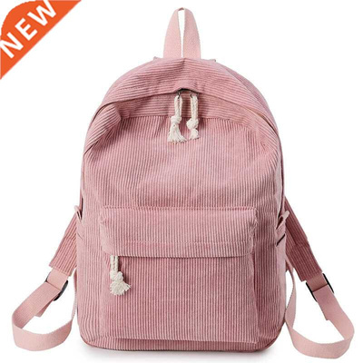 Preppy Style Soft Faric ackpack Female Corduroy Design Sch