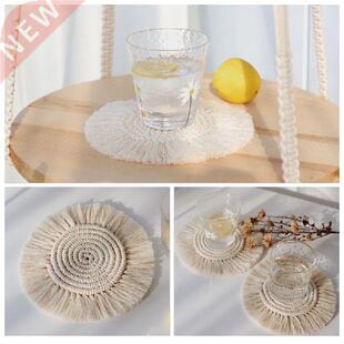 Cotton Braid Coaster Handmade Macrame Cup Cushion Bohemia