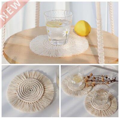 Cotton Braid Coaster Handmade Macrame Cup Cushion Bohemia
