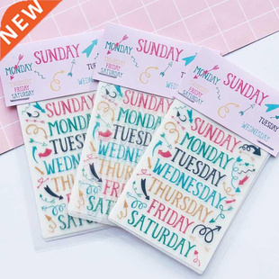5 Sheets/Pack Monday to Sunday 7 Days Paper Decorative Stick