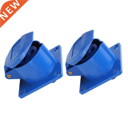 2Pcs Single-Phase Industrial Power Socket Single-Phase 3-Pin