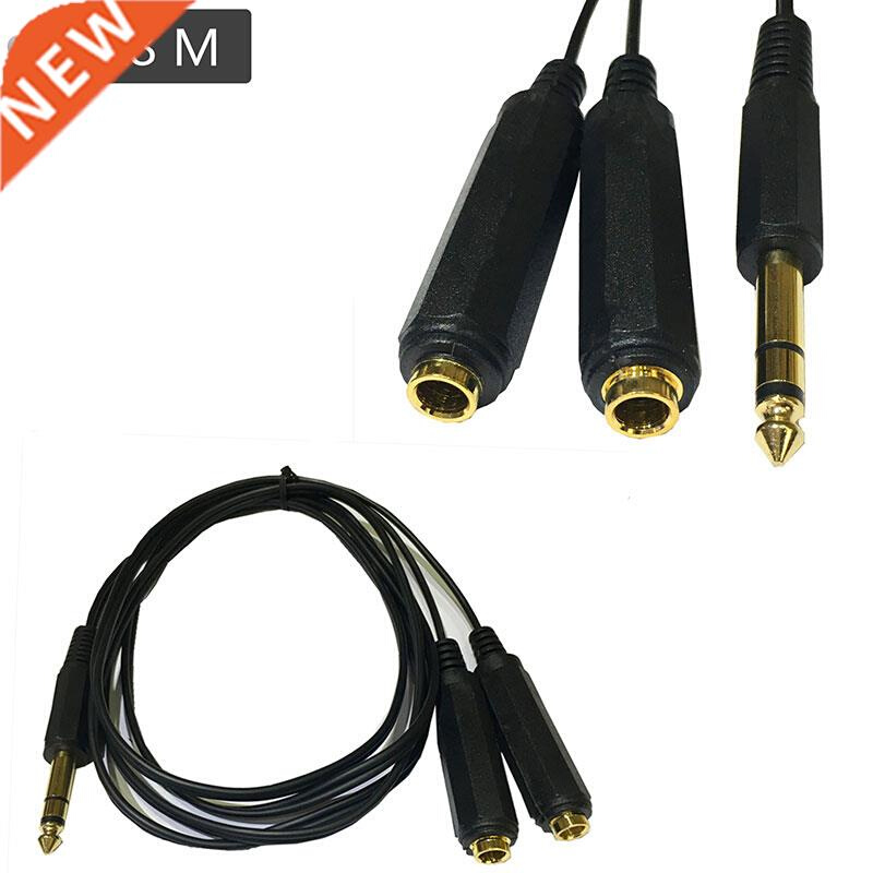 Stereo Audio Adapter Speaker Cable Cord 6.35mm Male Jack to