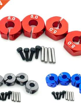 4 Pcs Aluminum 5/6/7mm Wheel Hex 12mm Drive Hubs With Pins S