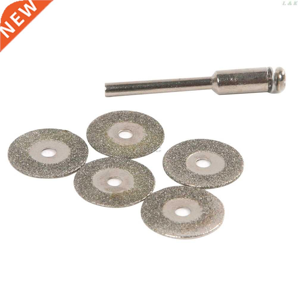 5 PCS 22mm Emery Diamond cutting blades Drill Bit+1 Mandrel