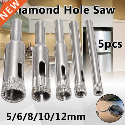5Pcs 5mm-12mm Electroplate Diamond Coated Cutter Hole Saw To