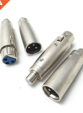 4Pcs 3 Pin XLR to RCA Female Audio Adapter Microphone Amplif