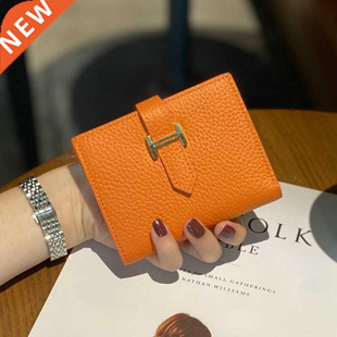 Womens Wallets and Purses Genuine Leather Fashion Short Mone