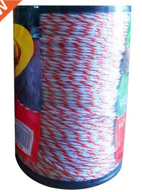 500m Roll Electrc Fence Rope Red Whte Polywre wth Steel