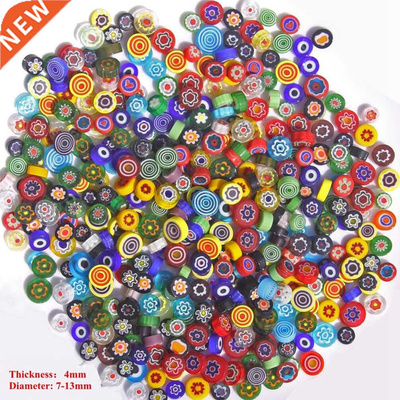 25g/28pcs Mixed Color Handme Millefiori Glass Bes Flower