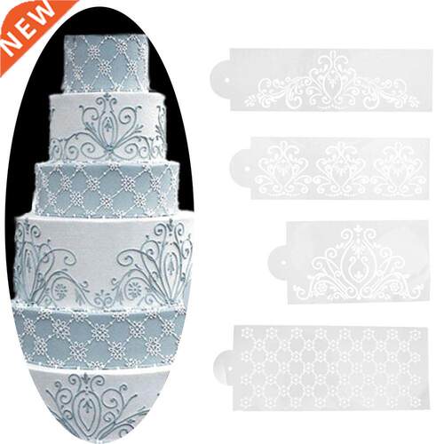 4pcs Princess Flower Cookie Fondant Lace Mold Cake Stencil
