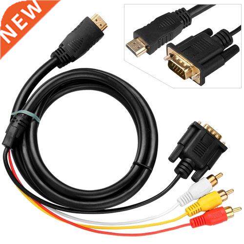 1.5M HDMI to VGA 3 RCA Adapter Converter Cable 1080p HDTV