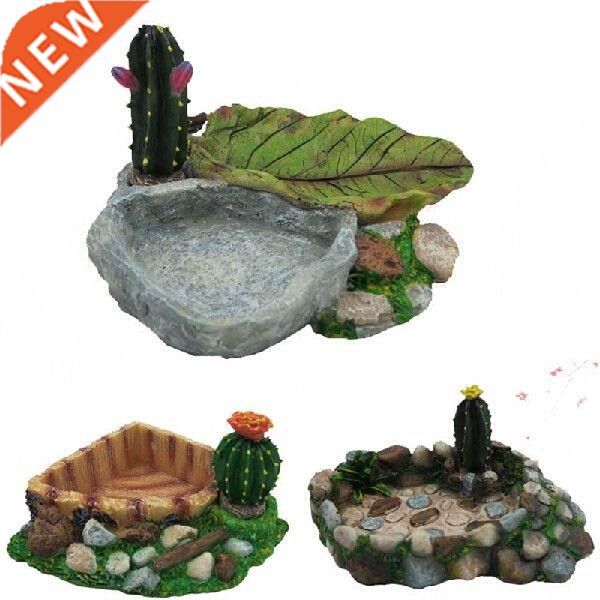 Reptile Pet Feeder Bowl Basin Resin Reptile Food Water Pot