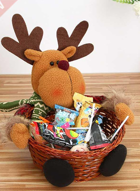 Christmas Hand-woven Candy Wicker Basket Gift Packaging Box