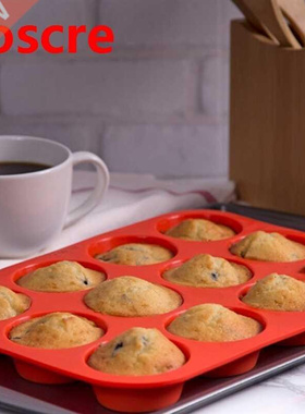 24-Hole Multi-Grid Round Silicone Muffin Cup Mold Muffin Cak