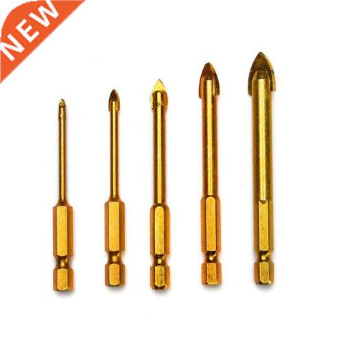 5Pcs/Lot Titanium Coated Hex Glass Tile Drill Bit Set For Wa