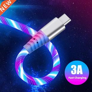 Glowing LED Cable 3A Fast Charging Cable Micro USB Type C Hi