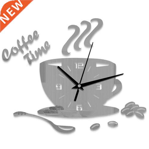Wall Clock Watch Clocks Creative 3D  Coffee Cup Wall Cloc