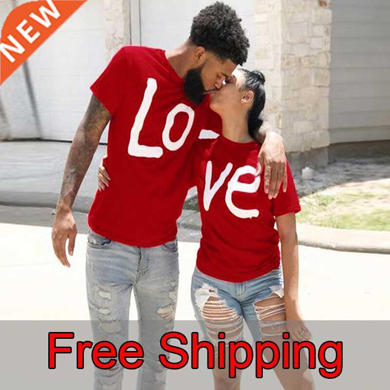 Couple T-shirt Summer Couple LOVE Printed Clothes Couple Tsh