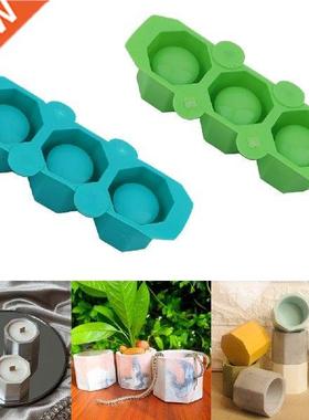 3Hole Octagonal Silicone Mold Fleshy Concrete Flowerpot