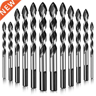 12Pcs Tile Drill Bits Set Triple-cornered Drill for Tile Woo