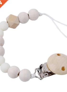 Baby Pacifier Clip Chain Wooden Holder Soother Pacifier Clip