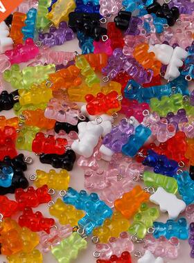 10pcs 22X11mm Candy Color Gummy Mini Bear Charms for Making