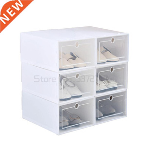 6PCS Shoes Boxes Case Plastic Shoe Boxes Stackable Box