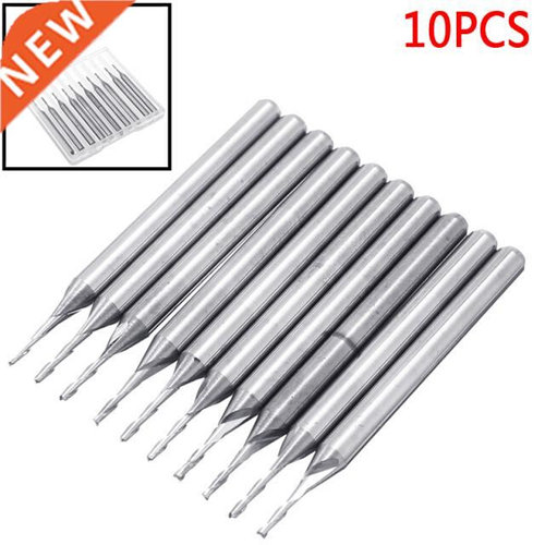 10pcs 2-Flutes End Mill Carbide 1mm Dia. Mayitr Flat Nose En