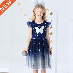 Baby Girl Summer Dress Flying Sleeve Birthday Party Dress fo