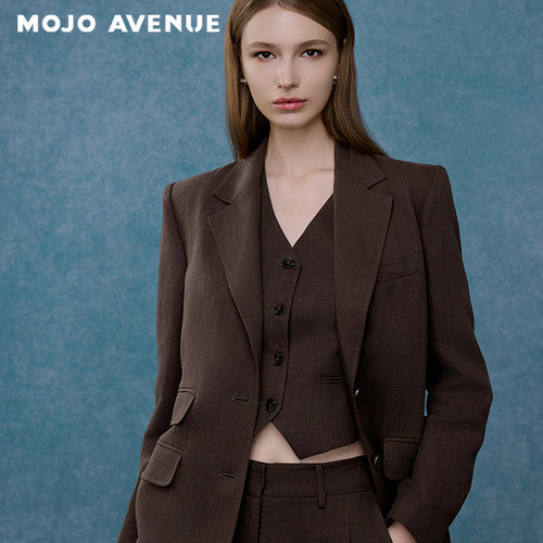 朗姿/MOJO莫佐2026秋新品优雅知性商务通勤美拉德休闲西装外套女