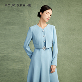 朗姿 MOJO莫佐假两件小香风连衣裙2024年新款 早秋优雅气质修