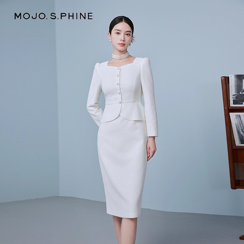 【舒心】MOJO莫佐法式优雅假两件气质连衣裙2025