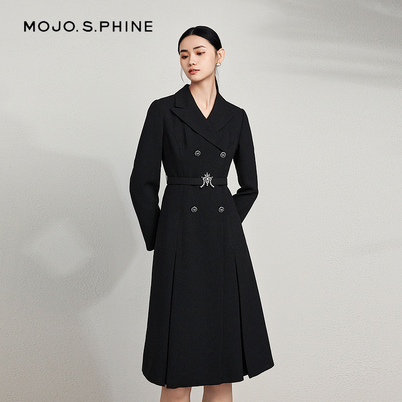 【舒心】【祝绪丹同款】MOJO莫佐优雅连衣裙2024新款秋冬职场女王