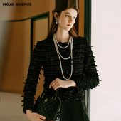 AVENUE莫佐2025新款 朗姿 MOJO 高定小香风粗花呢短外套女秋冬千金