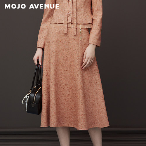 朗姿/MOJO AVENUE莫佐2025秋冬新品复古优雅粗花呢半身裙女