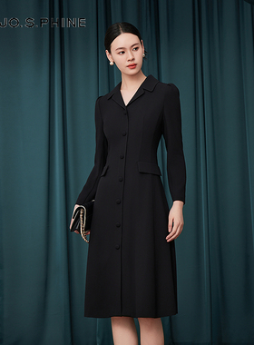 【舒心】MOJO AVENUE莫佐优雅设计感翻领连衣裙2025年新