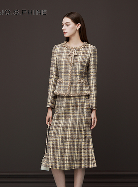 朗姿/MOJO AVENUE莫佐2025冬新款法式千金感小香风半裙女秋