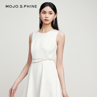 气质修身 MOJO莫佐醋酸双缎面连衣裙2024新款 中长裙 陈妍希同款