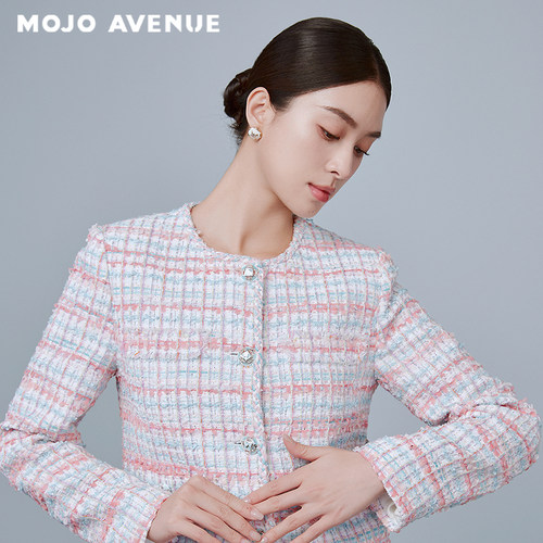 朗姿/MOJO AVENUE莫佐法国花呢香风短外套2025早春新款娇养