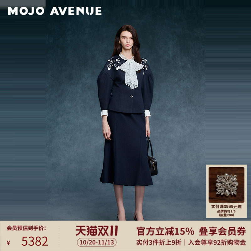 朗姿/MOJO商场同款时尚设计感单排扣混纺西装外套女2026冬季新款