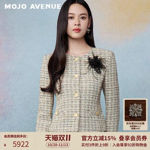 【鎏金香槟】朗姿/MOJO秋新品2026千金小香风短外套轻熟收腰修身