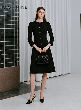 【舒心】MOJO AVENUE莫佐2025新款气质长袖连衣裙女职场通勤晚宴